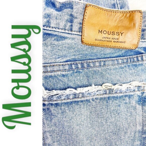 NWT MOUSSY Vintage Melvin Tapered Buttonfly High Waist Busted Knee Jeans Size 27 - Picture 4 of 9